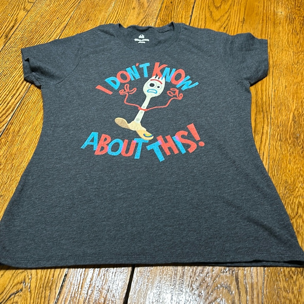 Disney Pixar’s gray Forky Tee.  Ladies small. Good condition.